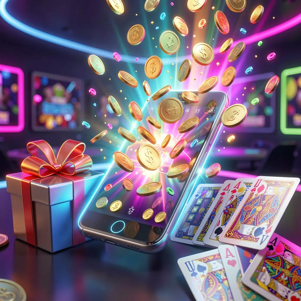 Banner de bônus de cassino móvel apresentando um smartphone com moedas saindo da tela, uma caixa de presente e cartas de baralho próximas, tudo iluminado por um brilho neon intenso, exibindo a renderização 3D realista premium da 831BET Banner de bônus de cassino móvel apresentando um smartphone com moedas saindo da tela, uma caixa de presente e cartas de baralho próximas, tudo iluminado por um brilho neon intenso, exibindo a renderização 3D realista premium da 831BET
